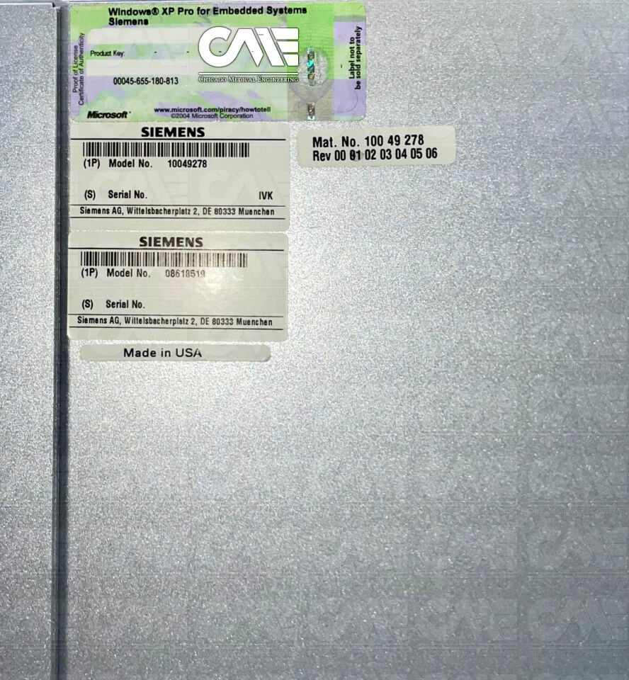 Siemens – Workstation for Siemens Closed MRI 10049280 08618501 086 75 675 CUZ:K680V210-MED77 Rev. 02 – 10049278