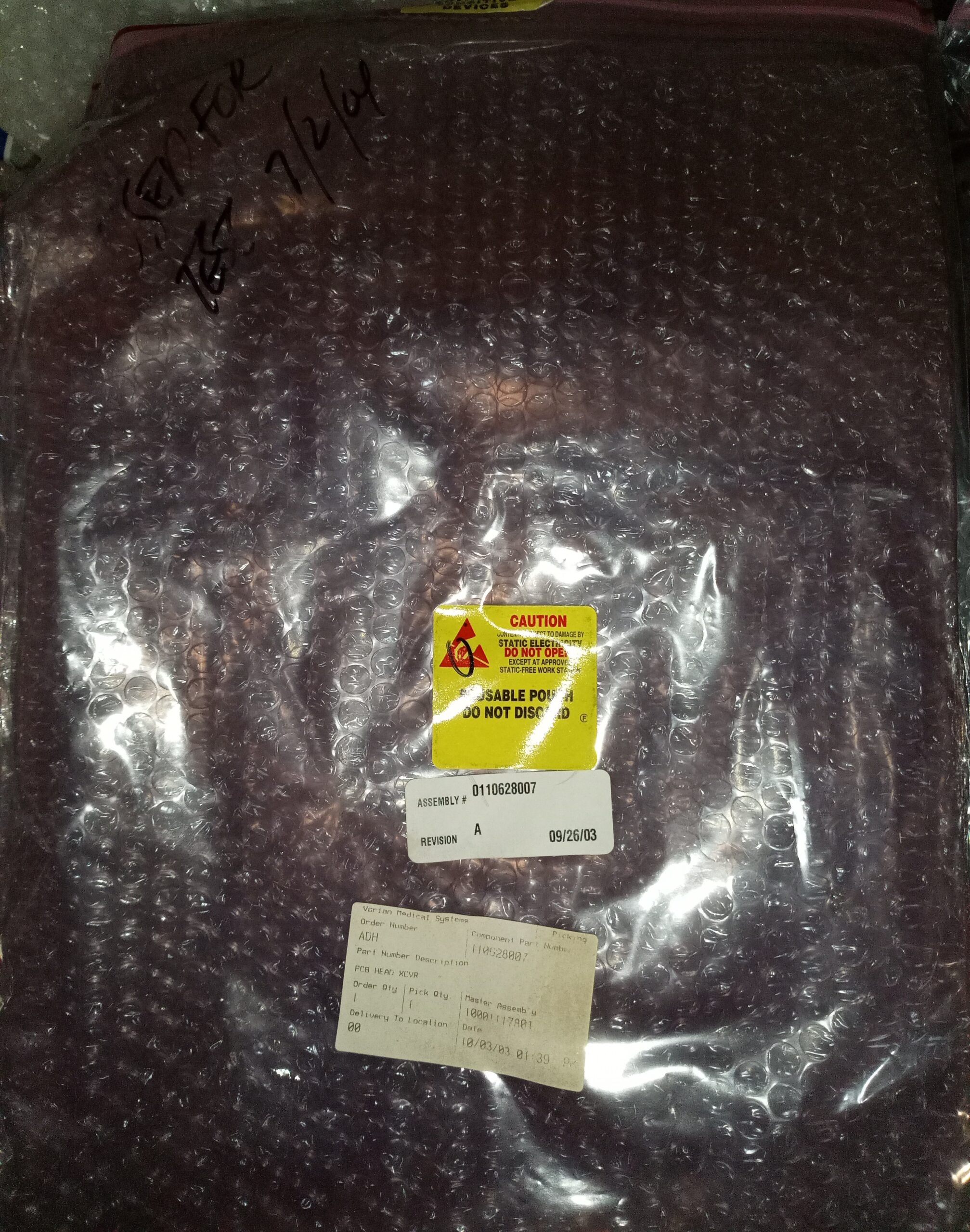 Varian – Linear Accelerator – Linear Accelerator – Gun Control Board 1106280-07 Rev. A SCHEM#: 1106281 Rev. A DETAIL#: 1106282-05 Rev. A – 0110628007 Rev. A