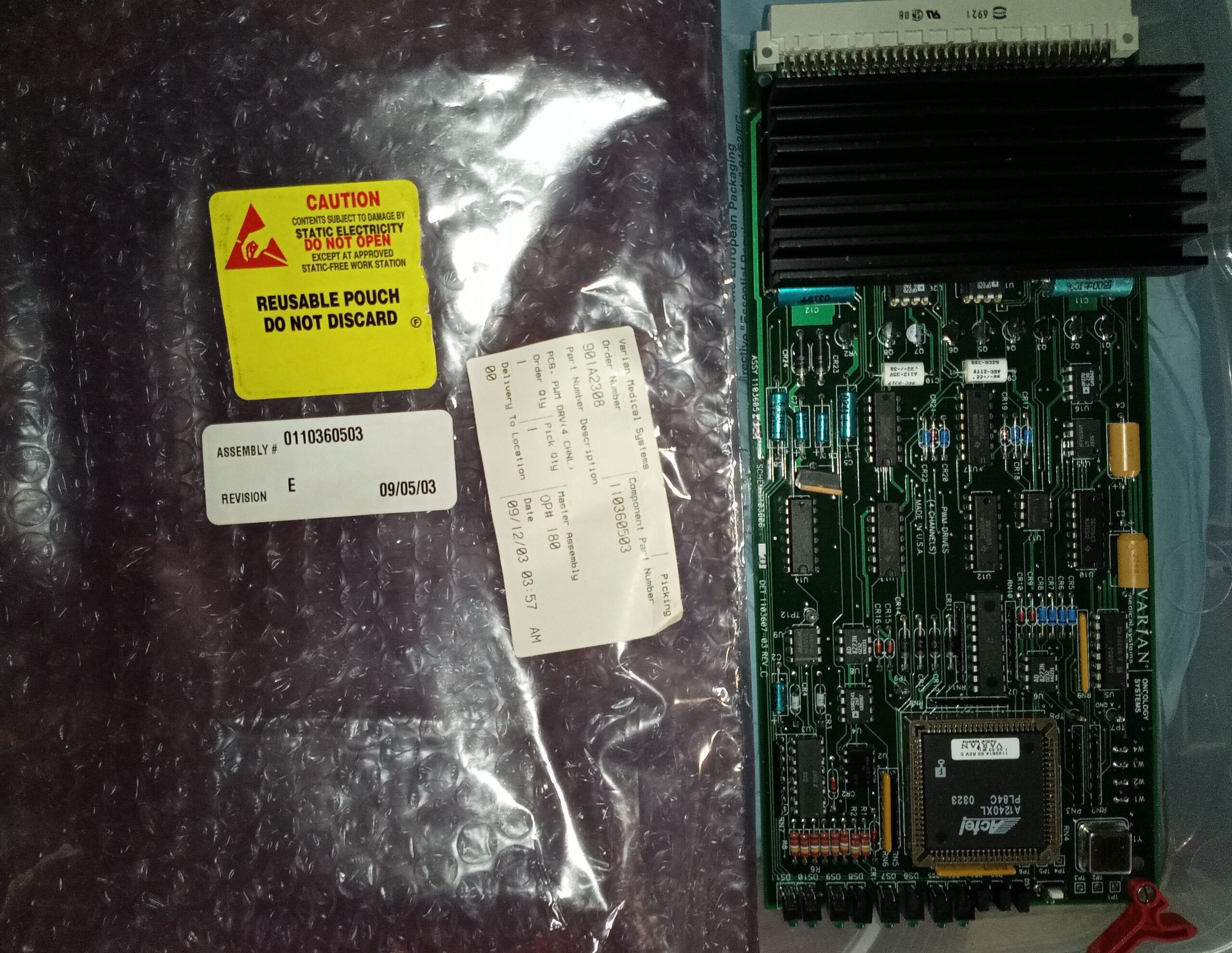 Varian – Linear Accelerator – Linear Accelerator – Pulse-Width Modulation Drives (4 Channels) with Actel A1240XL – Ver. 1.00.03 M1 0 Rev. E 110361403 – 110360503