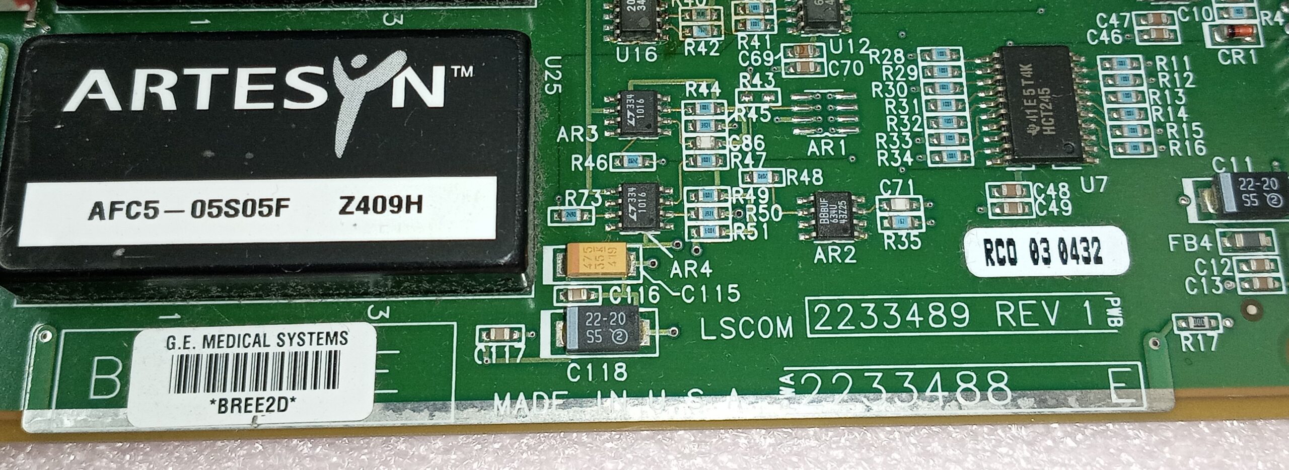 GE CT- LSCOM Board 2233488 Rev. E – CT Scanner