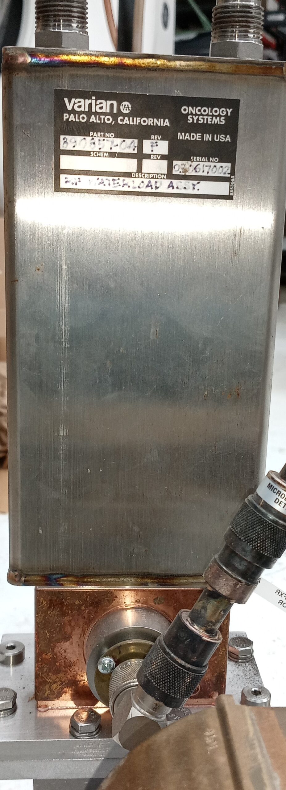 Varian – Linear Accelerator – RF Waterload Assy – 89085704 Rev. F