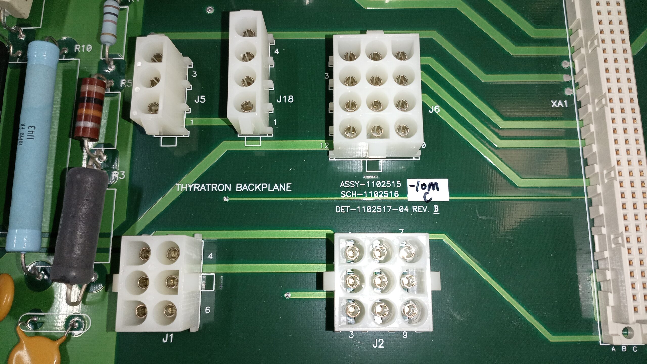Varian – Linear Accelerator – Thyratron Backplane – 1102515-10 Rev. M